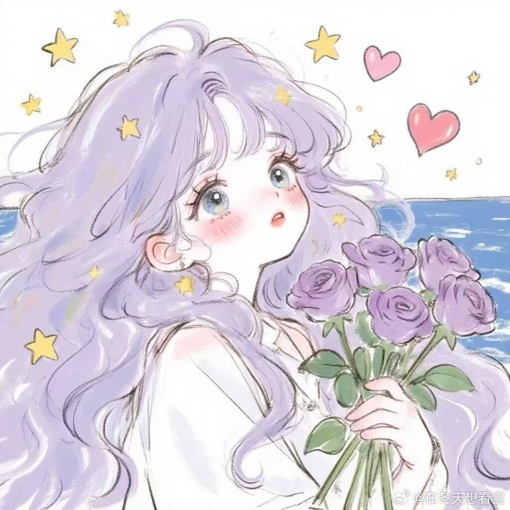 甜妹头像｜紫色花花的少女心头像～ 