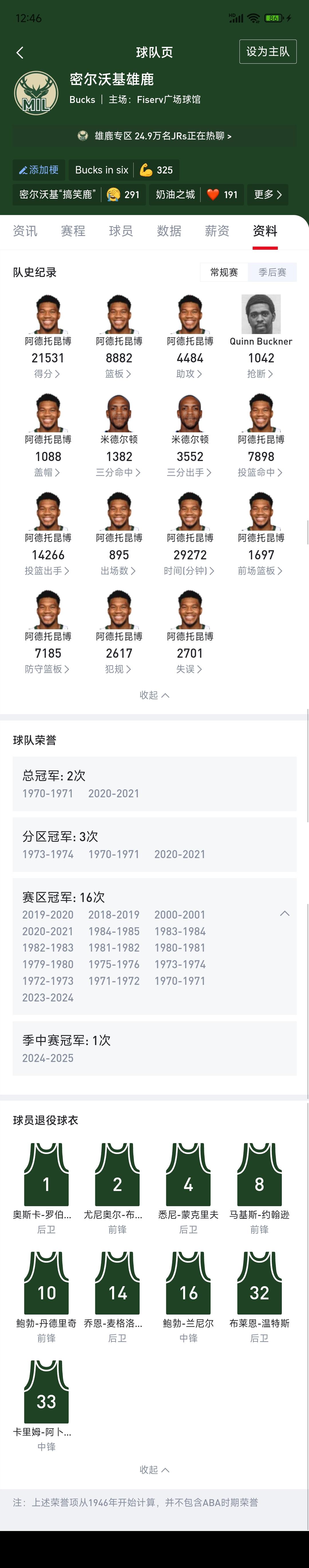 雄鹿队史第一人字母哥离队了，一人一城到此结束。

记得2021年夺冠的时候，字母