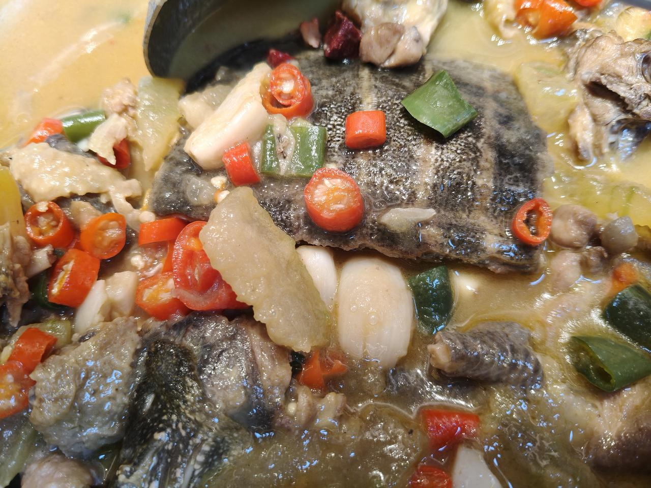 好象甲鱼不花钱似的！员工餐晚上是甲鱼炖红烧肉，西红柿炒鸡蛋和烧炒鸡心！
    