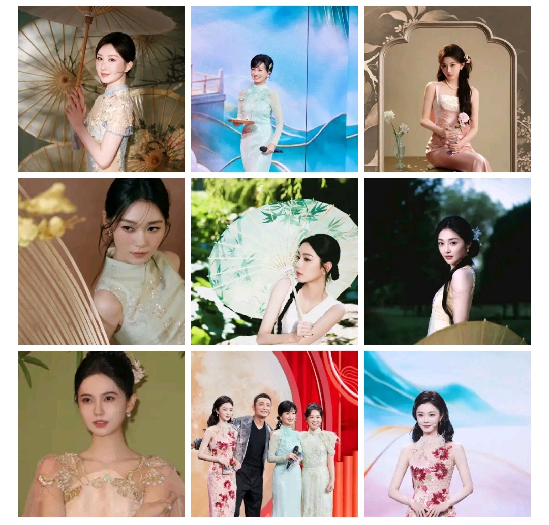 内娱中式旗袍美人全在这了中秋舞台上的东方美人群像 来看看今晚中秋晚会舞台上的旗袍