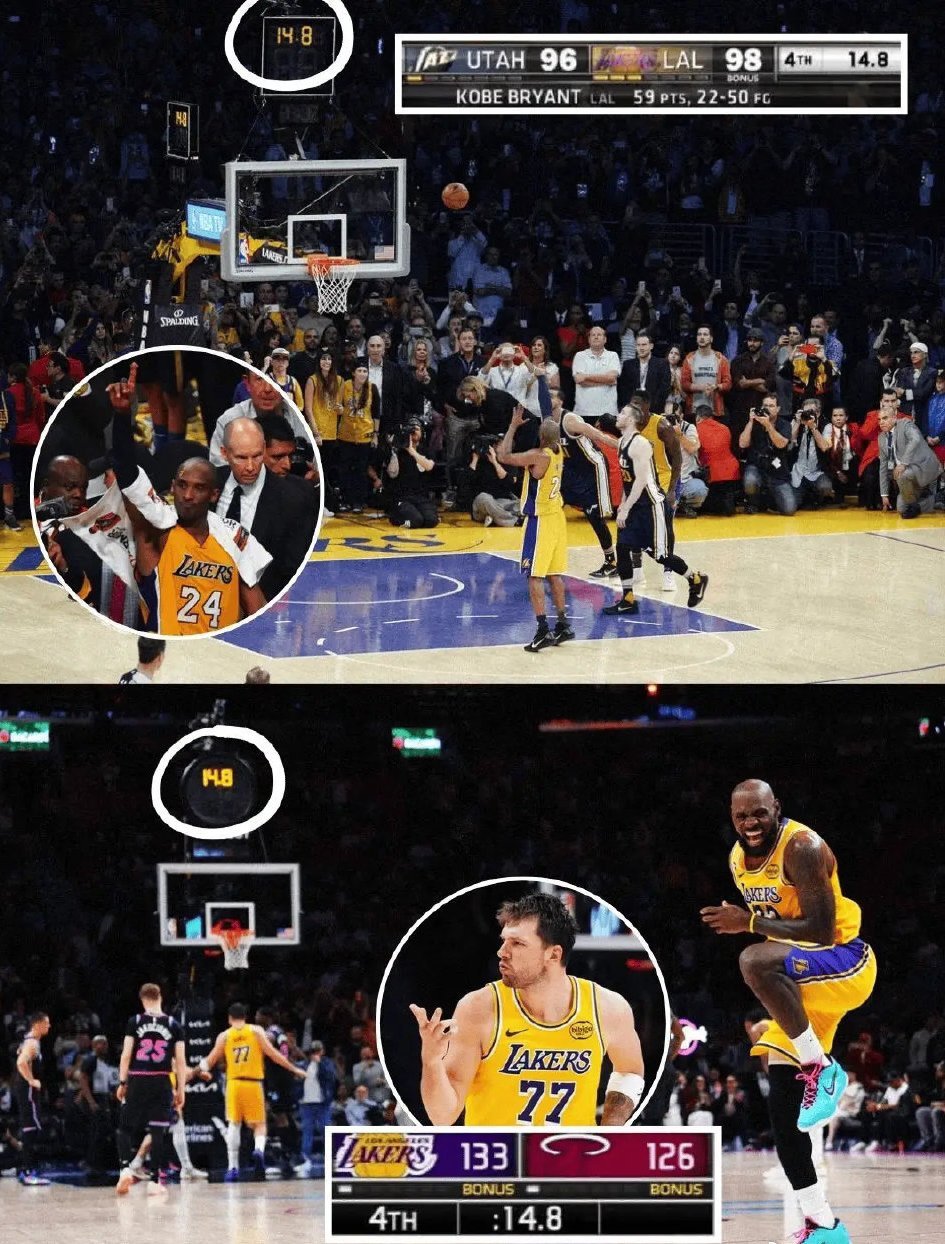 同样的时间，东契奇和科比都拿到了60分！东契奇30投科比50投 