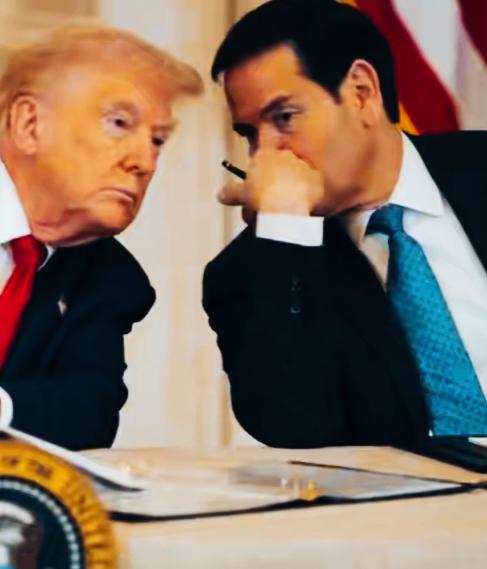 特朗普这诧异的表情和眼神，是听到鲁比奥说了什么呢？
特朗普的面部表情是一脸惊讶还