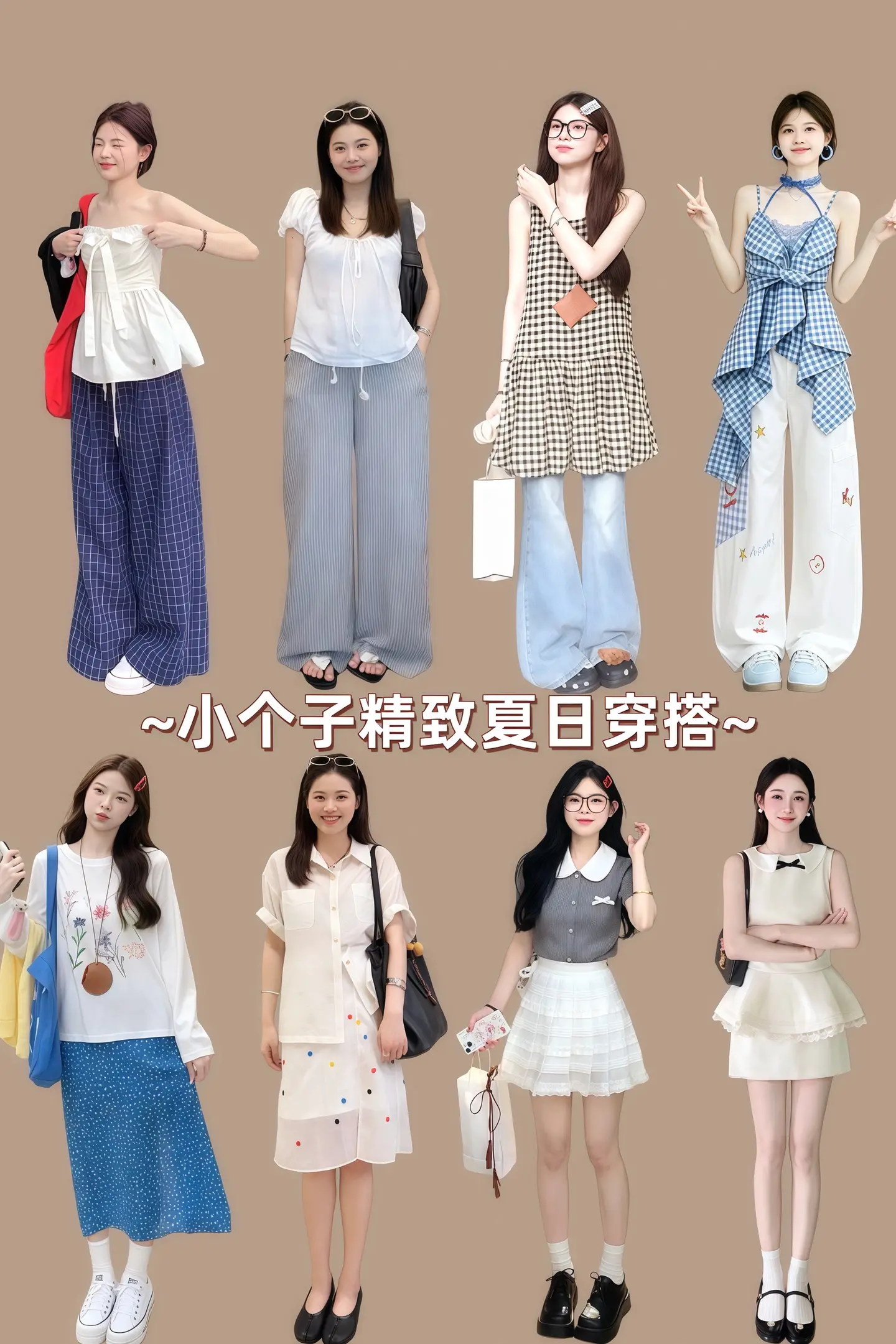 小个子精致夏日穿搭参考 韩系穿搭夏季穿搭时髦精的ootd 小个子穿搭