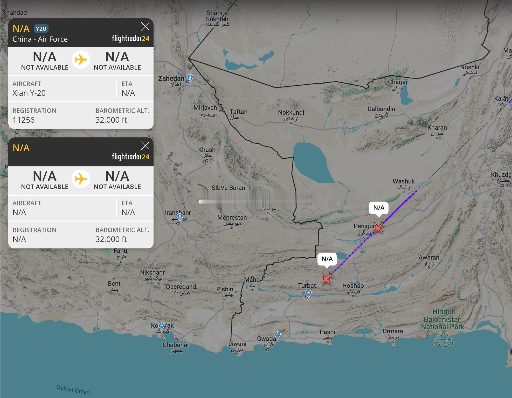 5月5日据Flightradar24称，两架运-20抵达巴基斯坦印度不允许一滴水