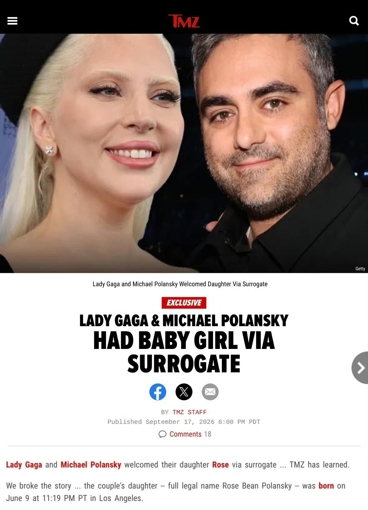 Gaga的女儿在洛杉矶出生，选址很有讲究。美国没有全国统一的代孕法，各州规定差异
