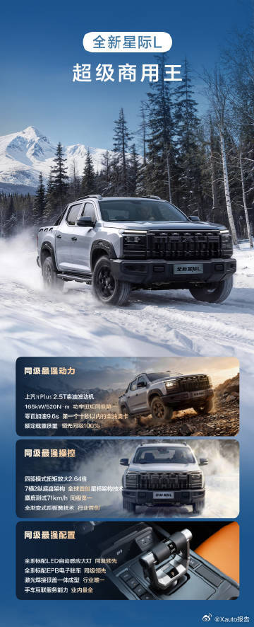 大通全新星际L上市买车先试开爽7天再下单大通全新星际L皮卡上市，10.88万起，