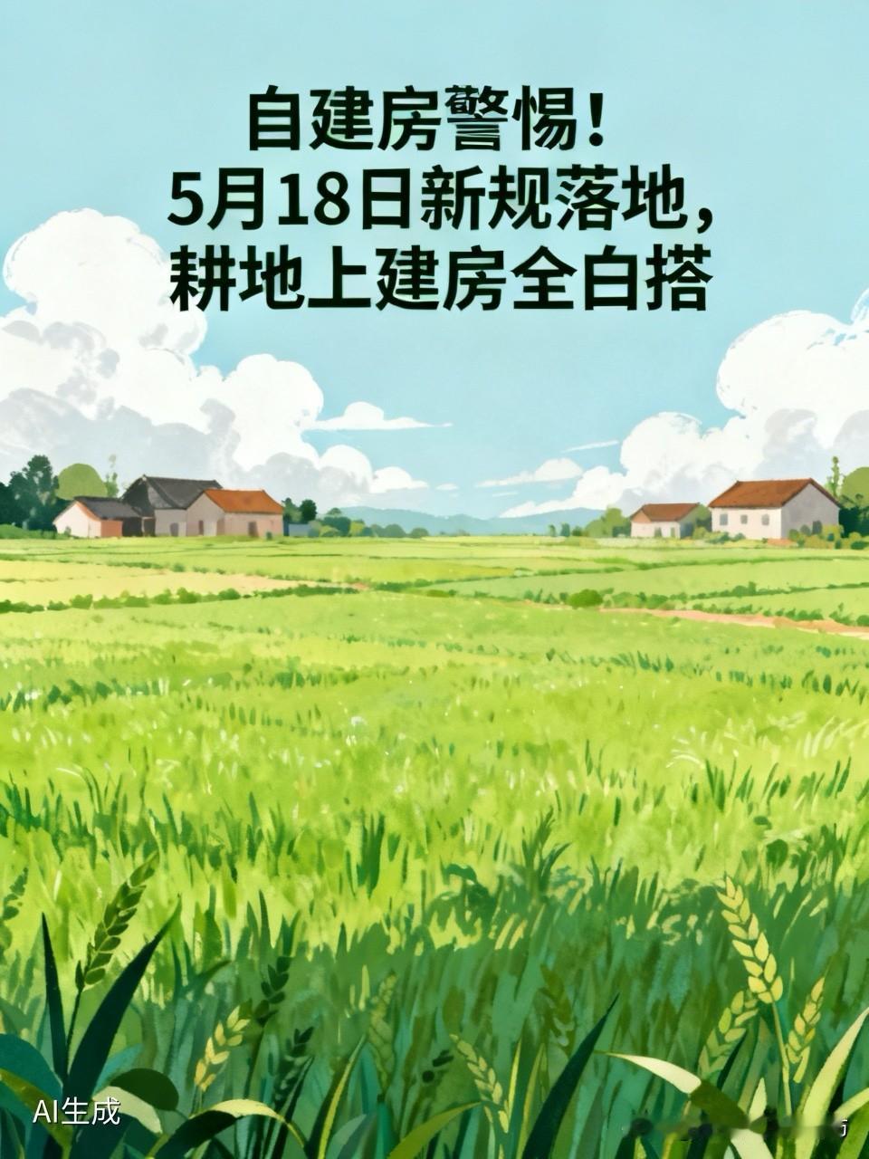 自建房警惕！5月18日新规落地，耕地上建房全白搭

家里有农村自建房的千万要上心