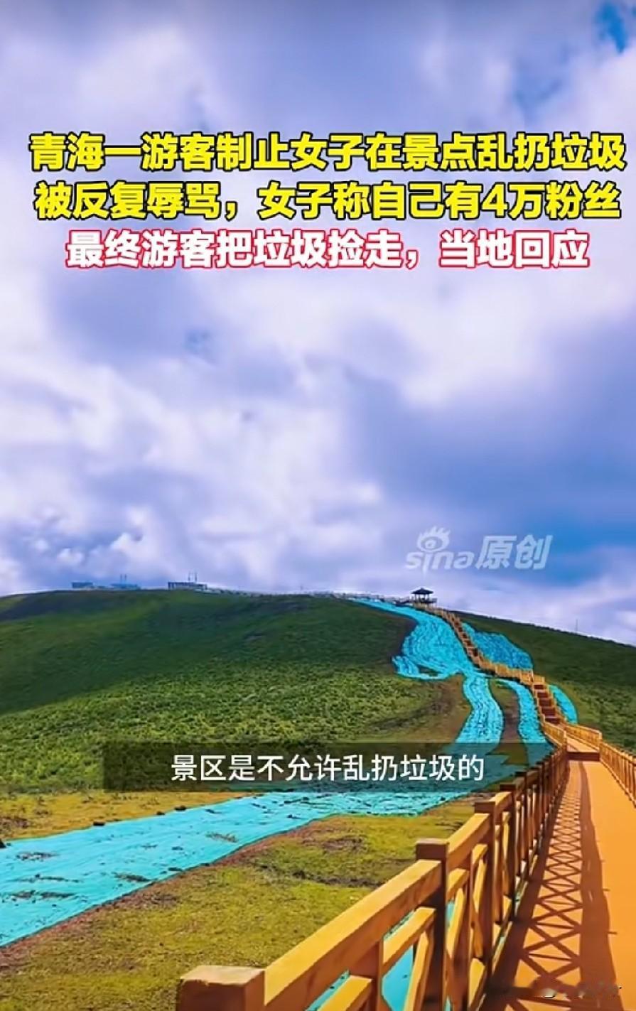 这几天有个青海乱扔垃圾的人，被人说了，还大言不惭说自己四万粉丝的，看过视频的都知