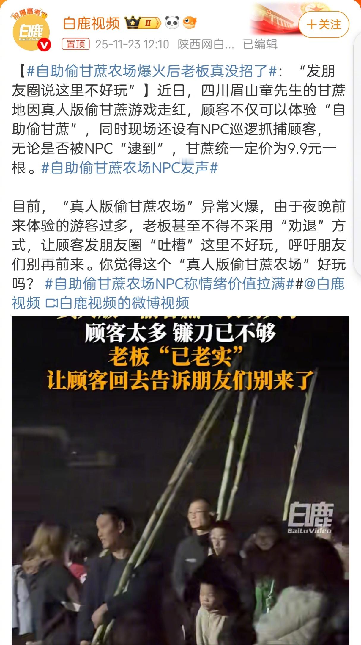 真人版“偷甘蔗”的游戏火了，我觉得大原因是温饱久了，很多人想体验一下做贼的新奇感