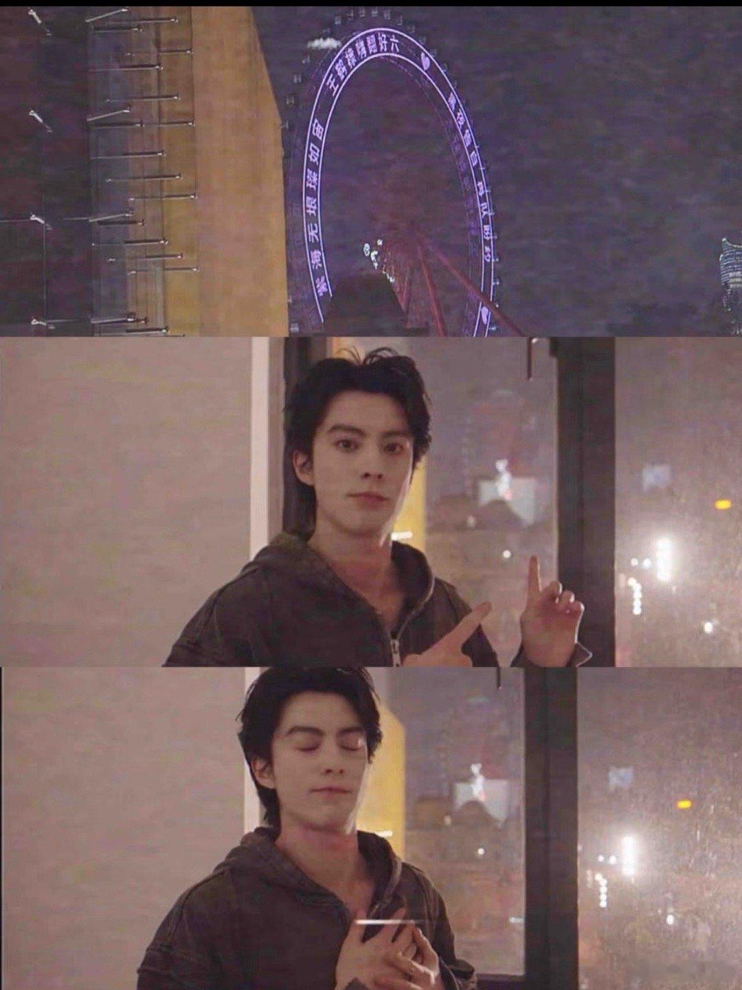 王鹤棣素颜舞蹈练习室花絮上次长沙的摩天轮  🎡他竟然也特意去看了，呜呜还纪录下