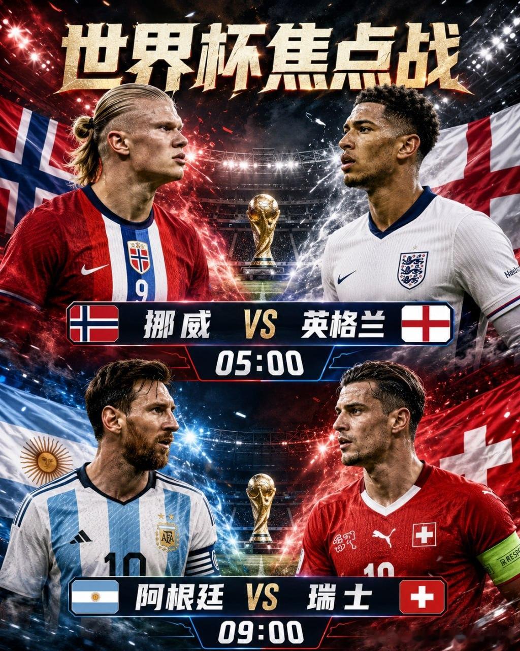两场巅峰对决即将打响，每一场都是提前上演的决赛。🇳🇴 挪威 🆚 英格兰🇦