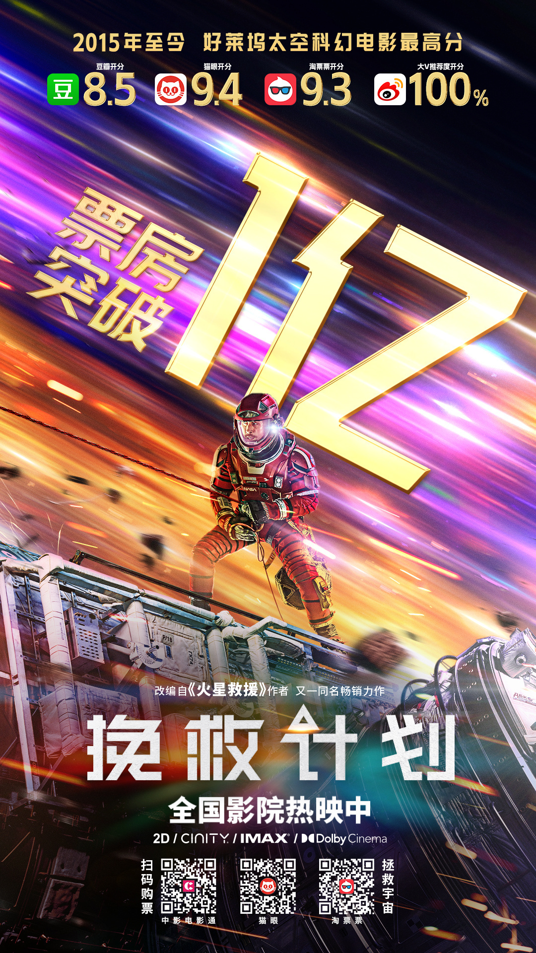 庆祝挽救计划票房破亿 ！成为3月份上映的唯一一部票房破亿的新片转发这条，再抽1个