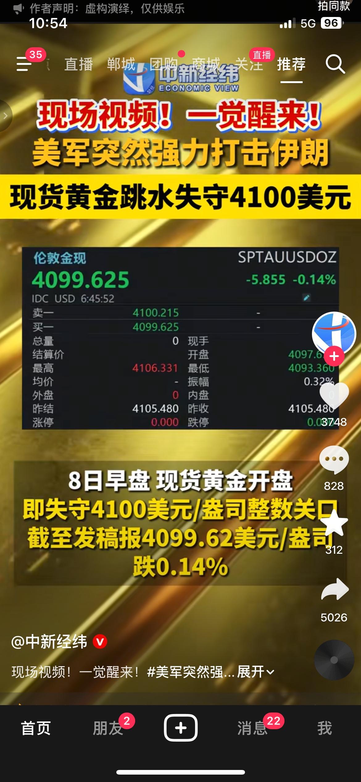 中东冲突突发！油价直线拉升，黄金短线跳水，市场迎来震荡
7月7日美军打击伊朗关联