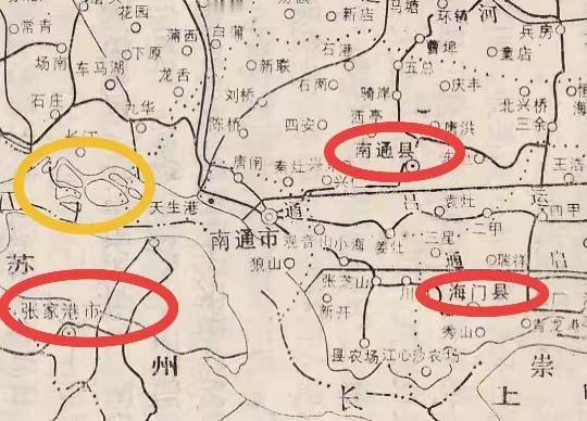 一张40年前的老地图，看出南通与苏州的差距。通州还没出现？

这是一张1987年