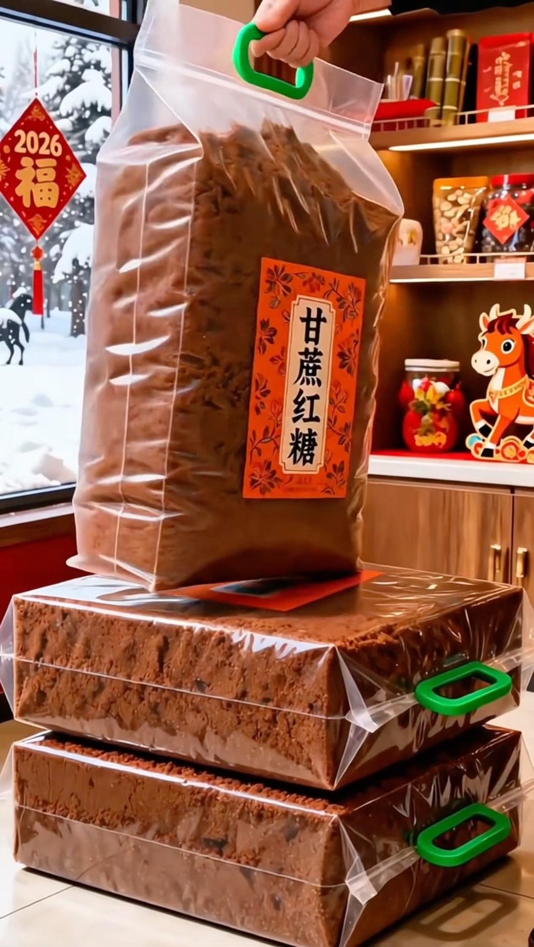 新鲜甘蔗现做现发的手工红糖来啦！口感纯正无添加，不管是蒸馒头、蒸发糕...