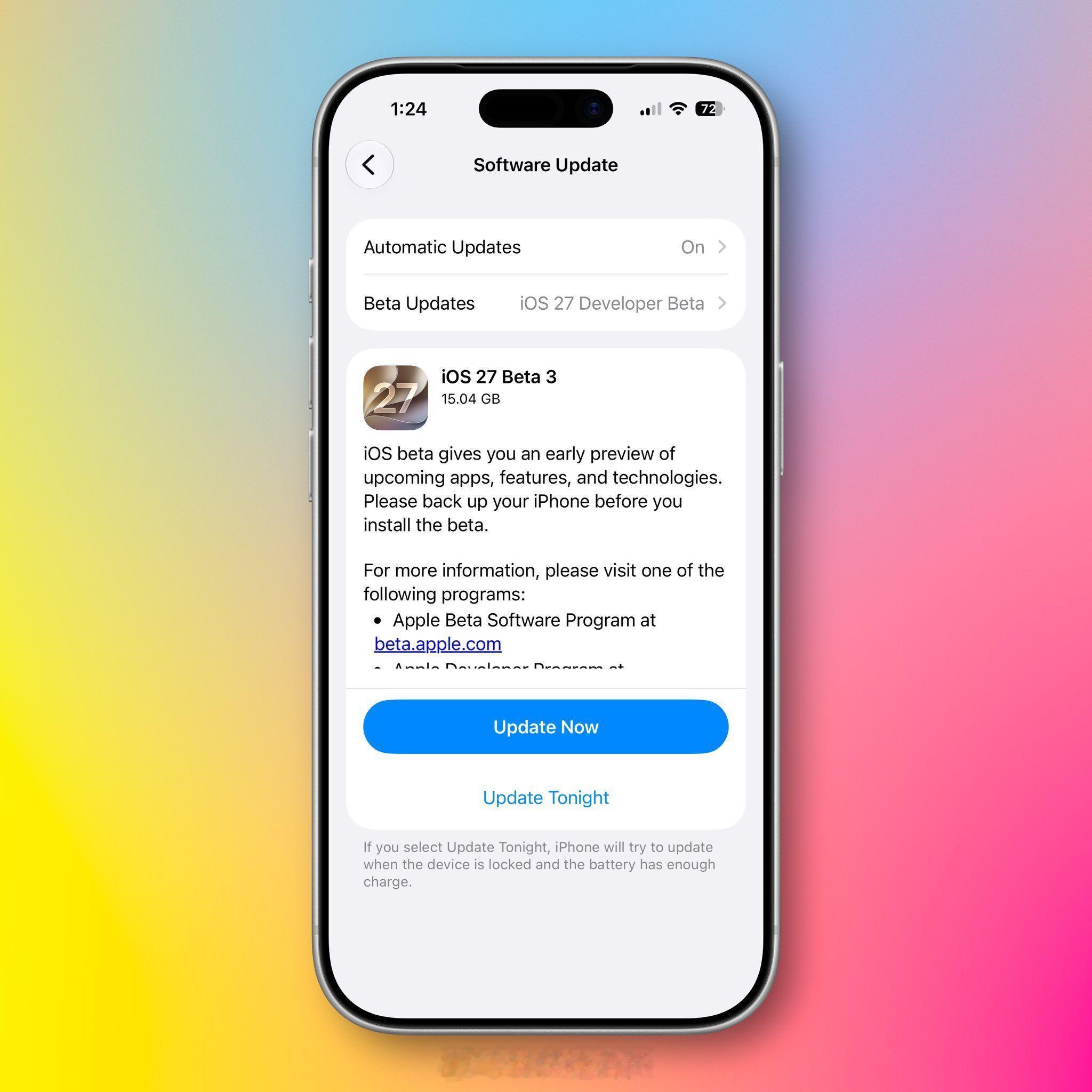 苹果发布iOS 27 beta 3：带来Siri语音自定义、实时视觉识别等功能，