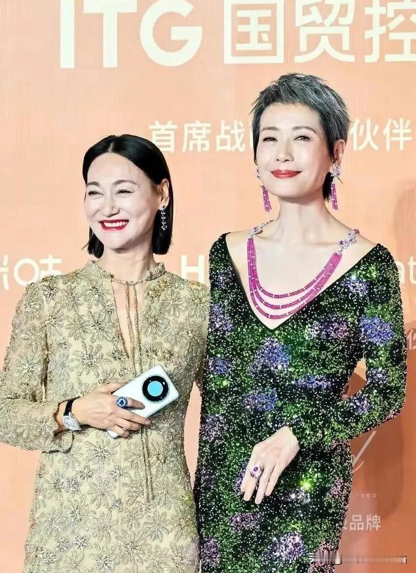 叶童60岁；
惠英红63岁；
这同框，不得不让人感叹美丽和年龄无关！

小时候看