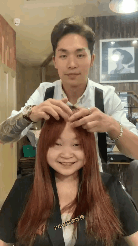 美在五官不在发型。难为了头发难改容颜。