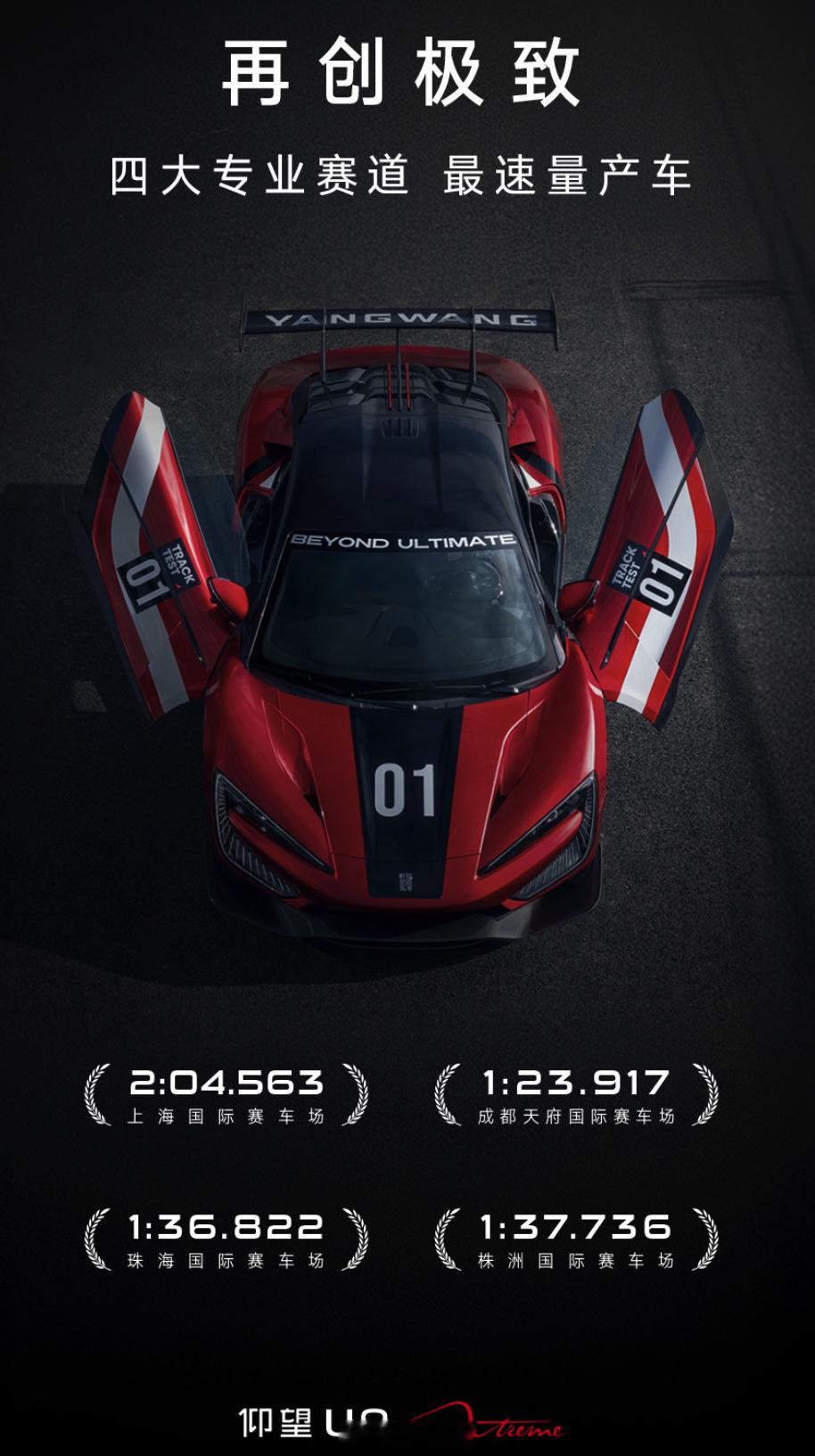 仰望U9 Xtreme ，刷新株洲国际赛车场、珠海国际赛车场、成都天府国际赛车场