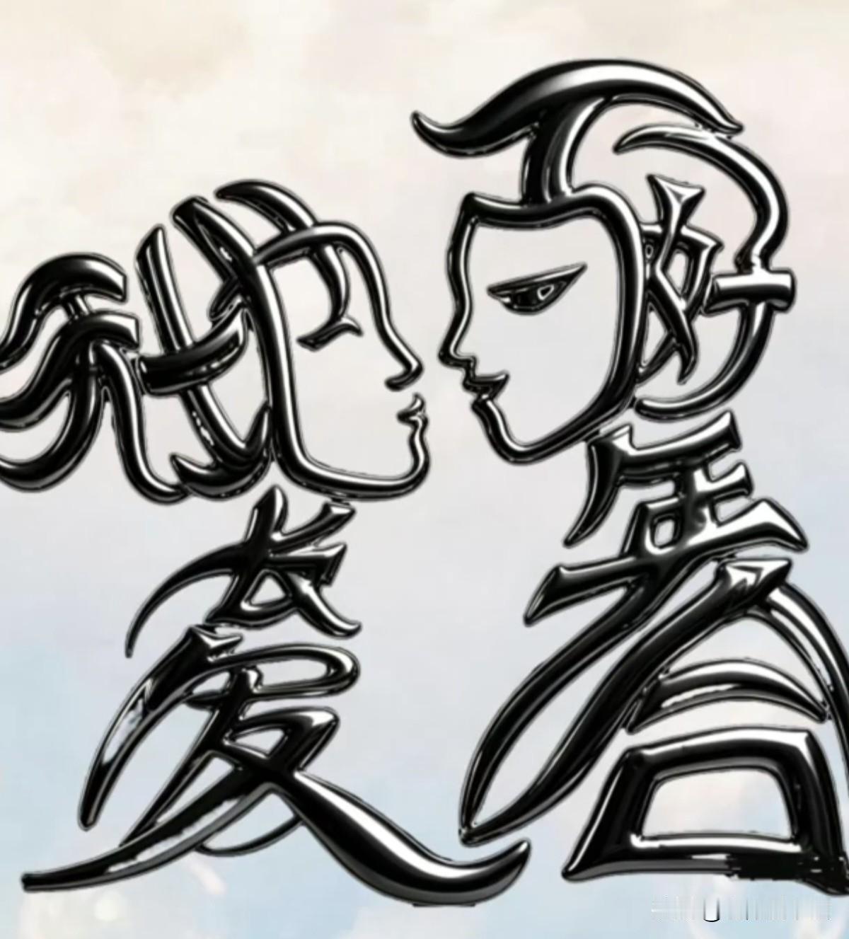 这幅男女恩爱图中有两句话，问了好多人，没一个能看出来的。请问你能看出是啥吗