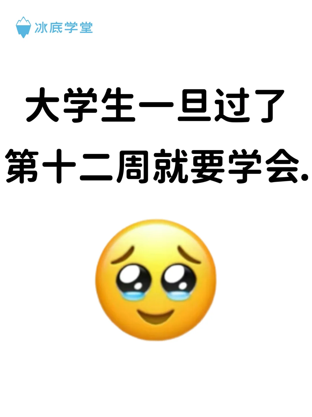 大学生一旦过了第十二周，就要学会……