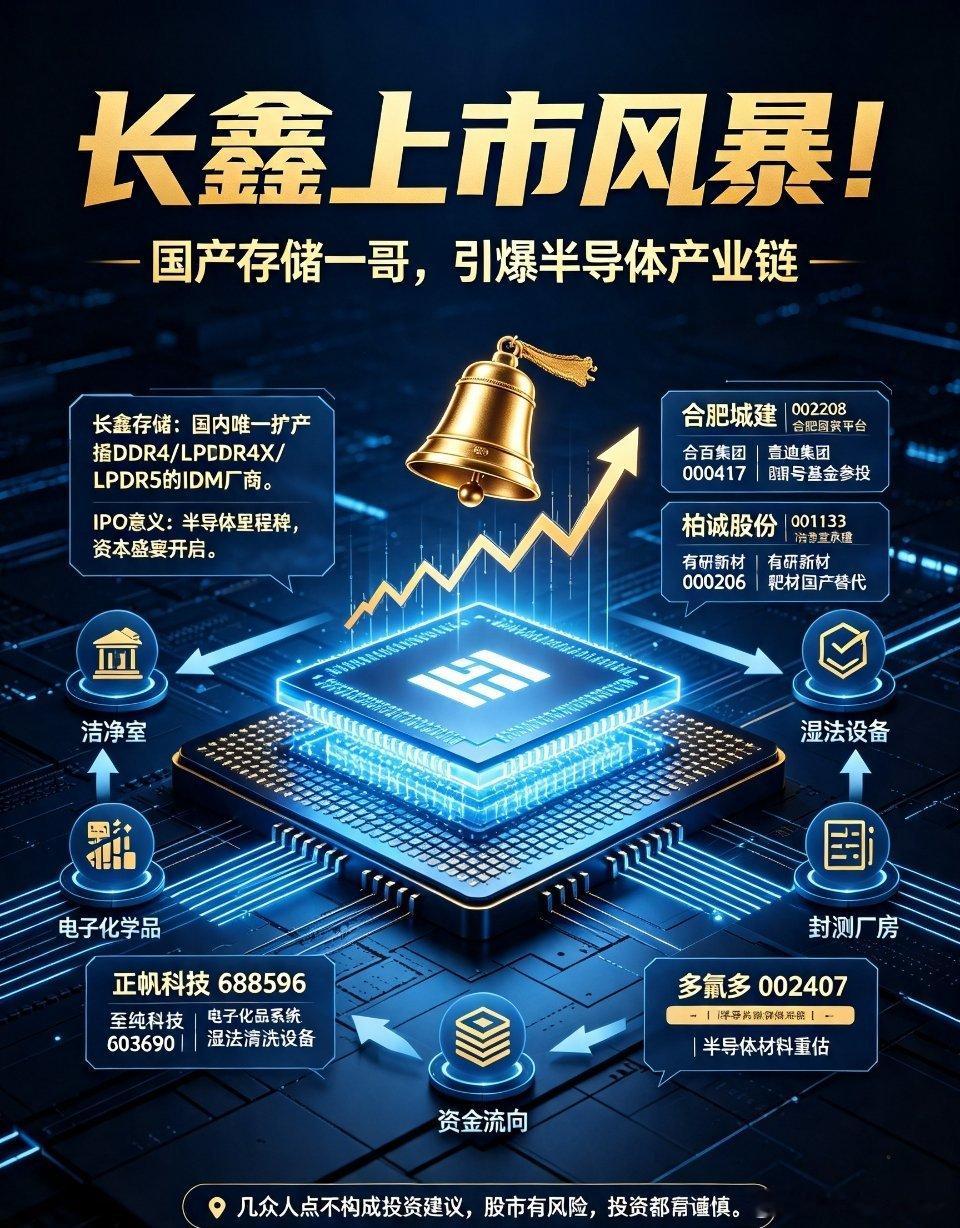 长鑫存储 存储芯片 半导体 国产替代长鑫上市风暴！国产存储资本大戏拉开帷幕整个周