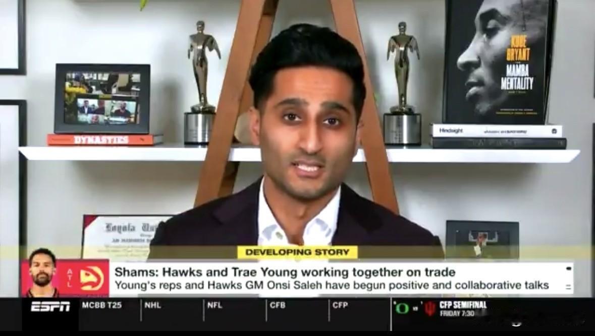 Shams大神在节目中表示：特雷·杨在老鹰队的生涯似乎已经接近尾声了。

“据我