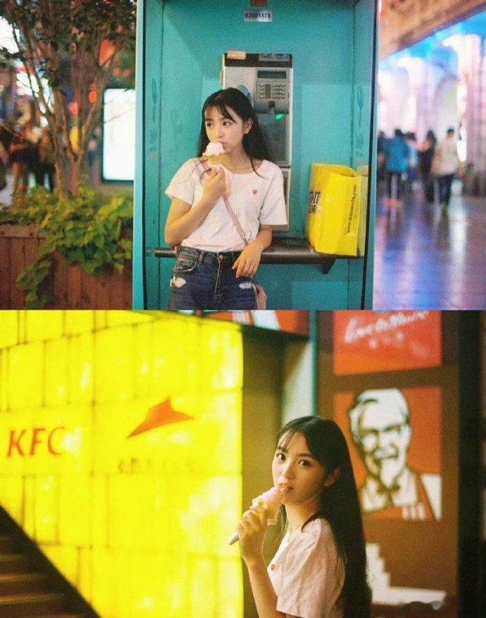 田曦薇素人时期的写真，真的是原生态的萌  