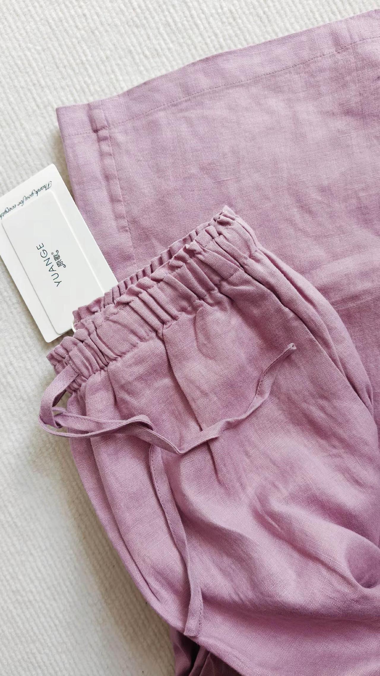 @原歌时装 大静做的衣服喜欢到停不下来，捡漏的白色镂空绣花背心➕100亚麻香芋紫