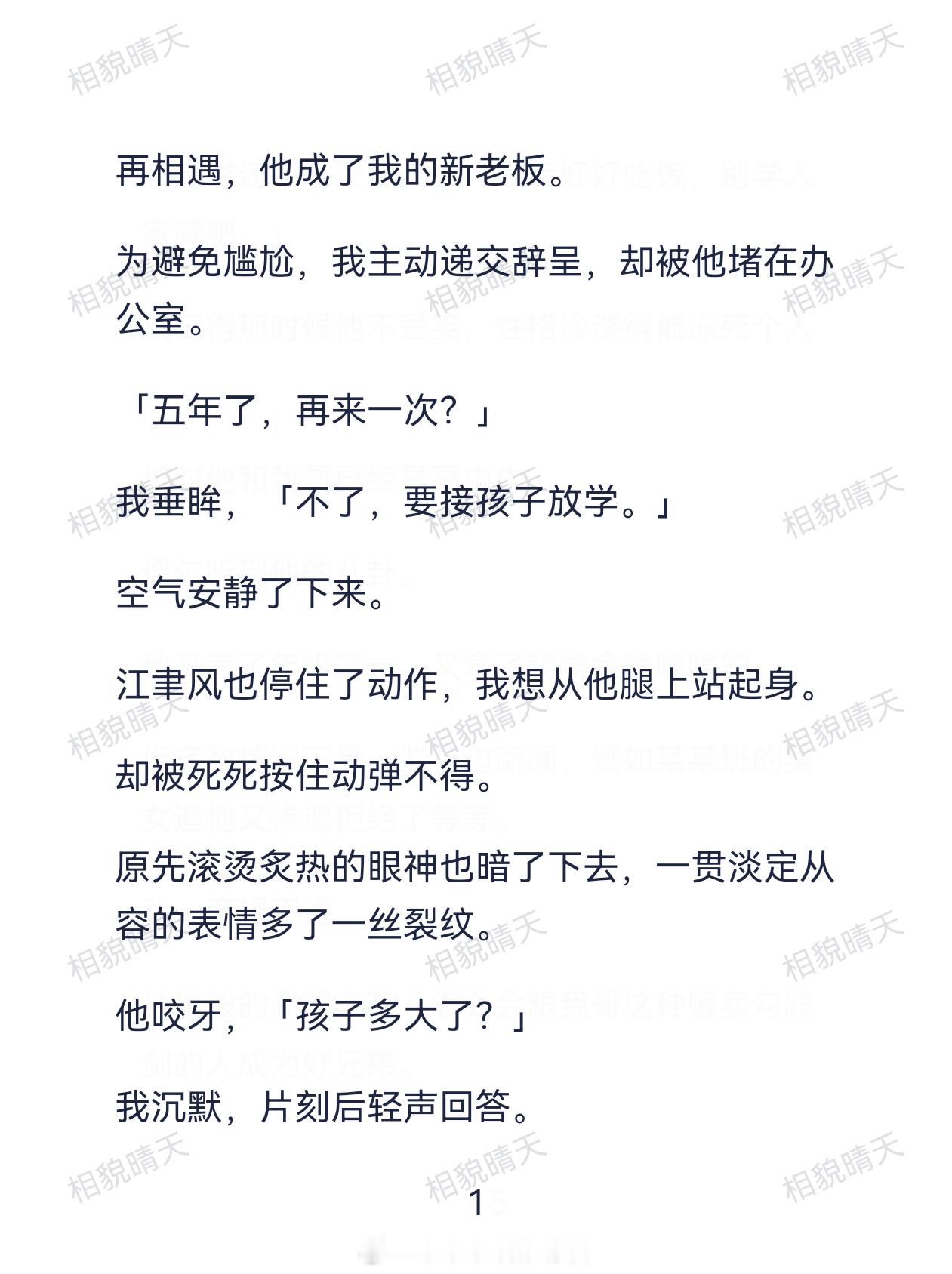 小说推文大女主追妻火葬场虐文 《相貌晴天》毕业时，我和霍斯文约了个分手炮。事后，