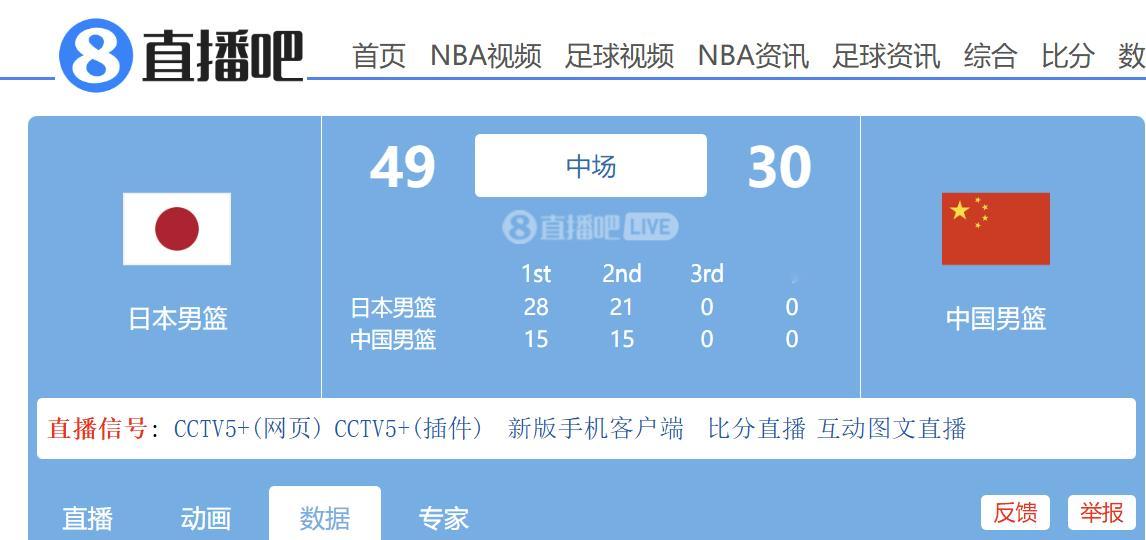 中国男篮vs日本男篮  打个三队，这能落后20分的？[允悲] ​​​​