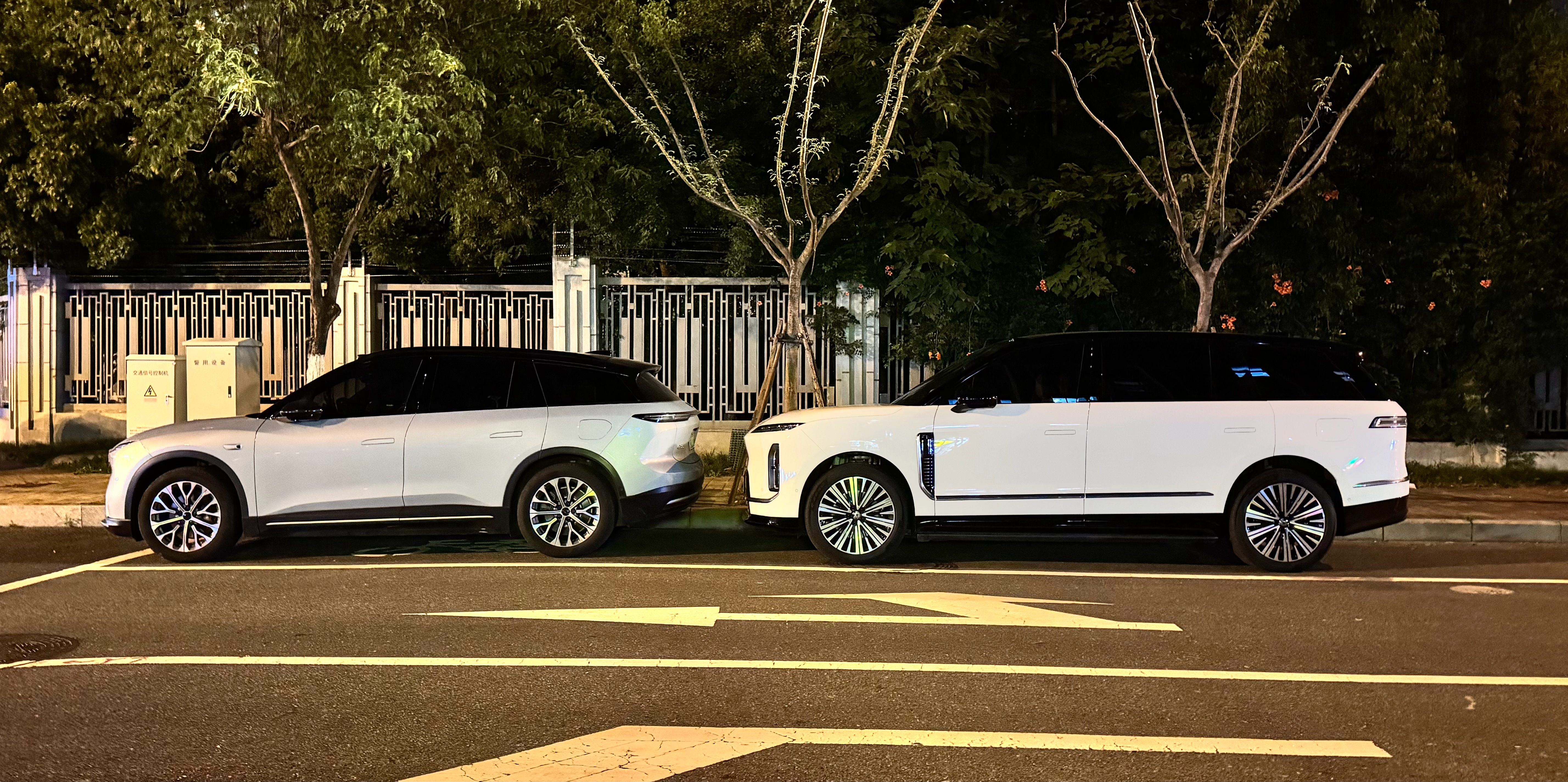 蔚来ES6和ES9同框，一个是SUV家族老大，一个是老小！从尺寸上就能体现出来，