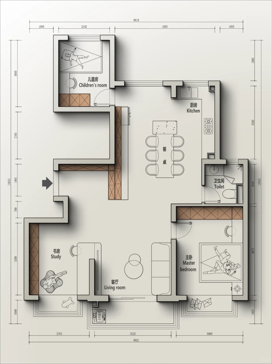 🍁户型改造丨78m²超大餐厨空间