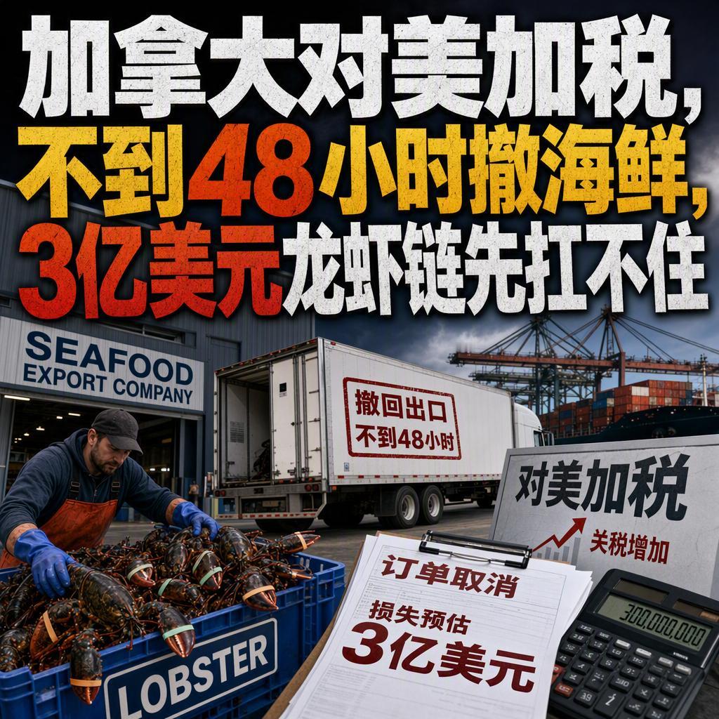 突发！加拿大刚亮出关税大棒，48小时不到就自己缩了手，3亿美元的龙虾链先扛不住了