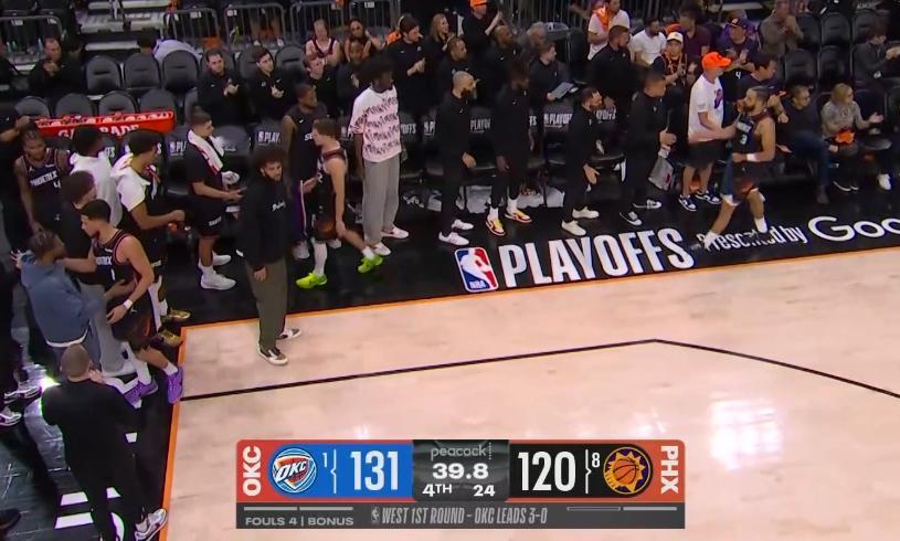 无了 雷霆横扫太阳 还好勇士附加赛没赢少打四场比赛多拿一个首轮 挺赚 雷霆的阵容