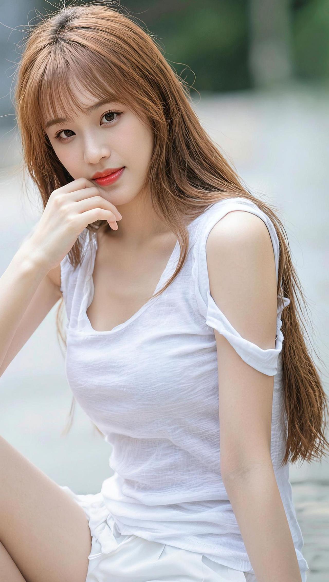 这白T恤，露肩设计简直是“清凉界的MVP”！别人是露锁骨，我是露“野心”——夏天