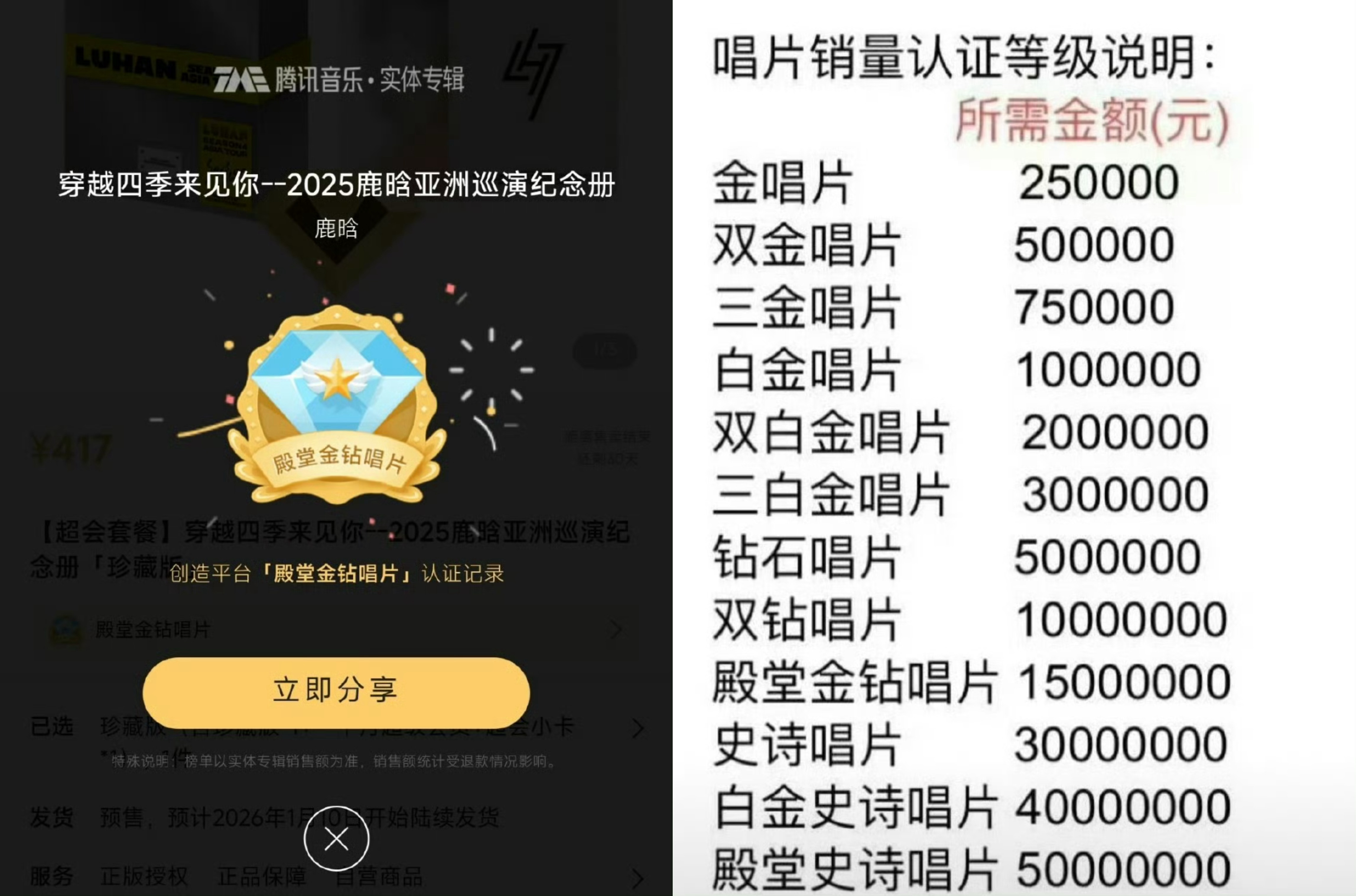 鹿晗亚巡纪念册预售穿越四季来见你--2025鹿晗亚洲巡演纪念册预售正式开启了，一