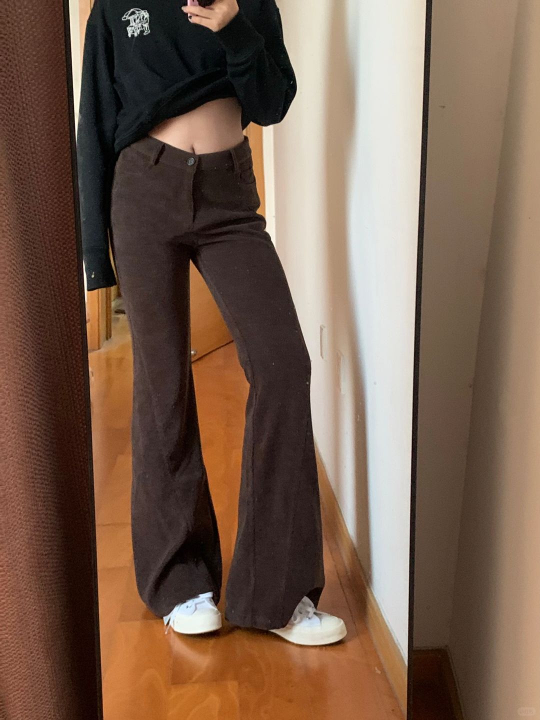 158/105微胖梨形买到超满意咖色微喇裤！🥰