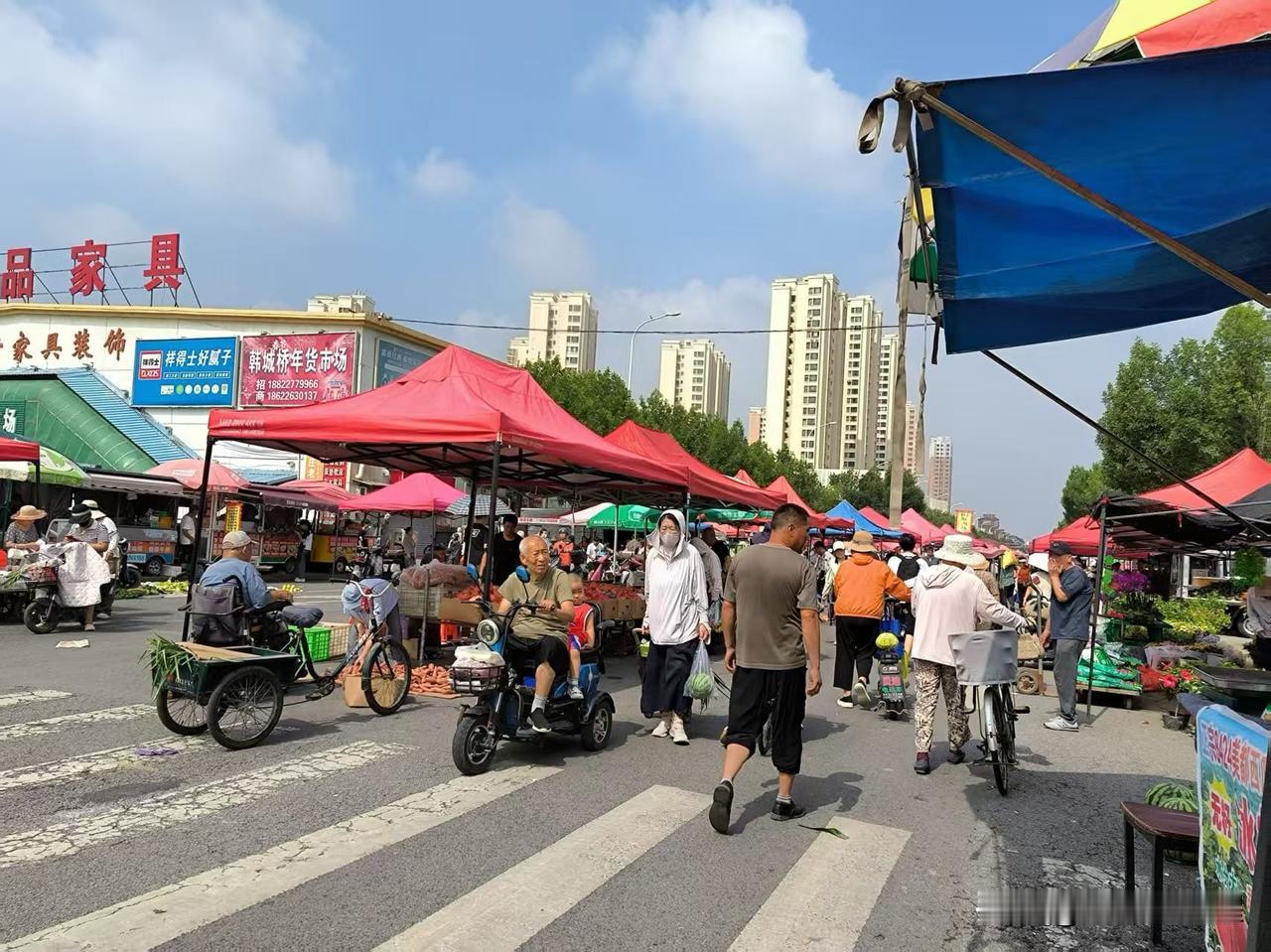又去逛大集了！🥬🍒🍆
咸水沽大集，真是热闹。这次去的早，人更多，天热了，人