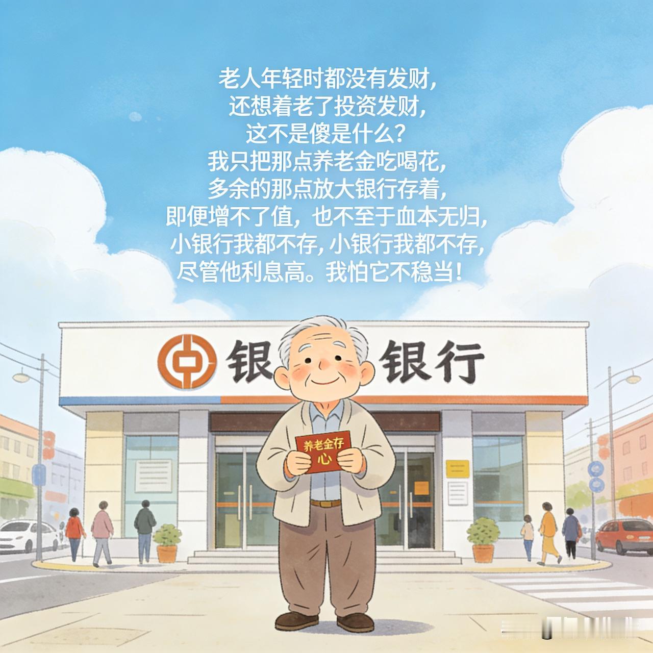 太认同了！老人年纪大了，求稳比啥都重要，养老金本来就是用来安享晚年的，吃喝花掉图