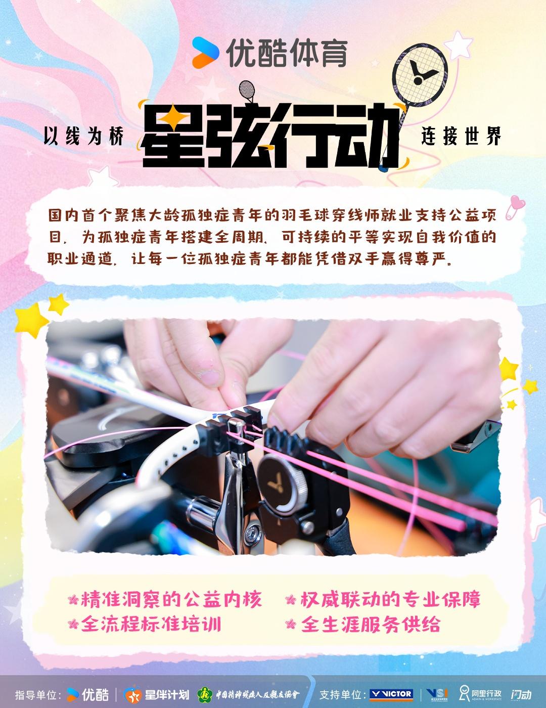 【星弦行动  正式启航】4月2日，在中国精神残疾人及亲友协会指导下，优酷体育联手