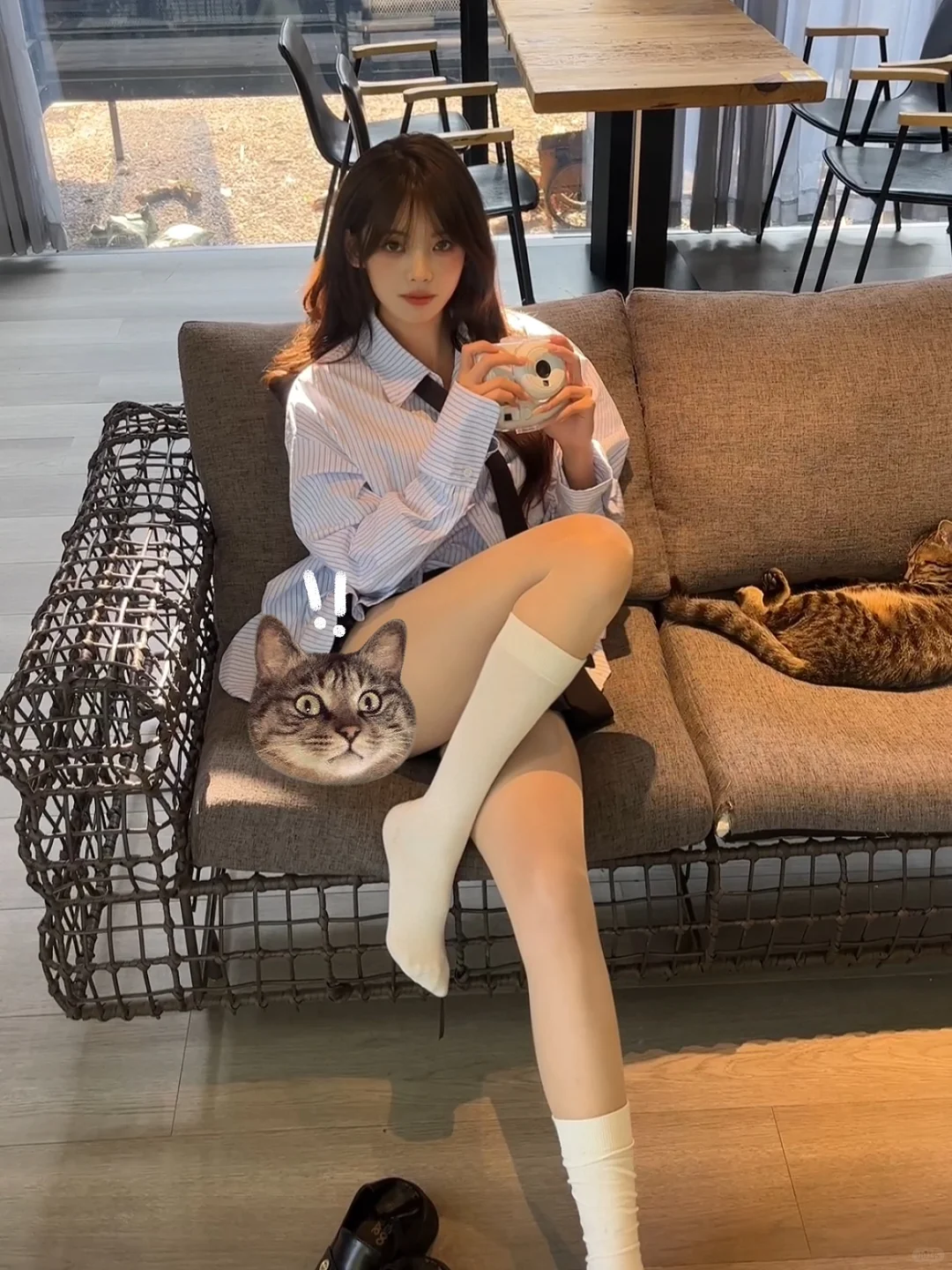 男友风衬衫搞一下