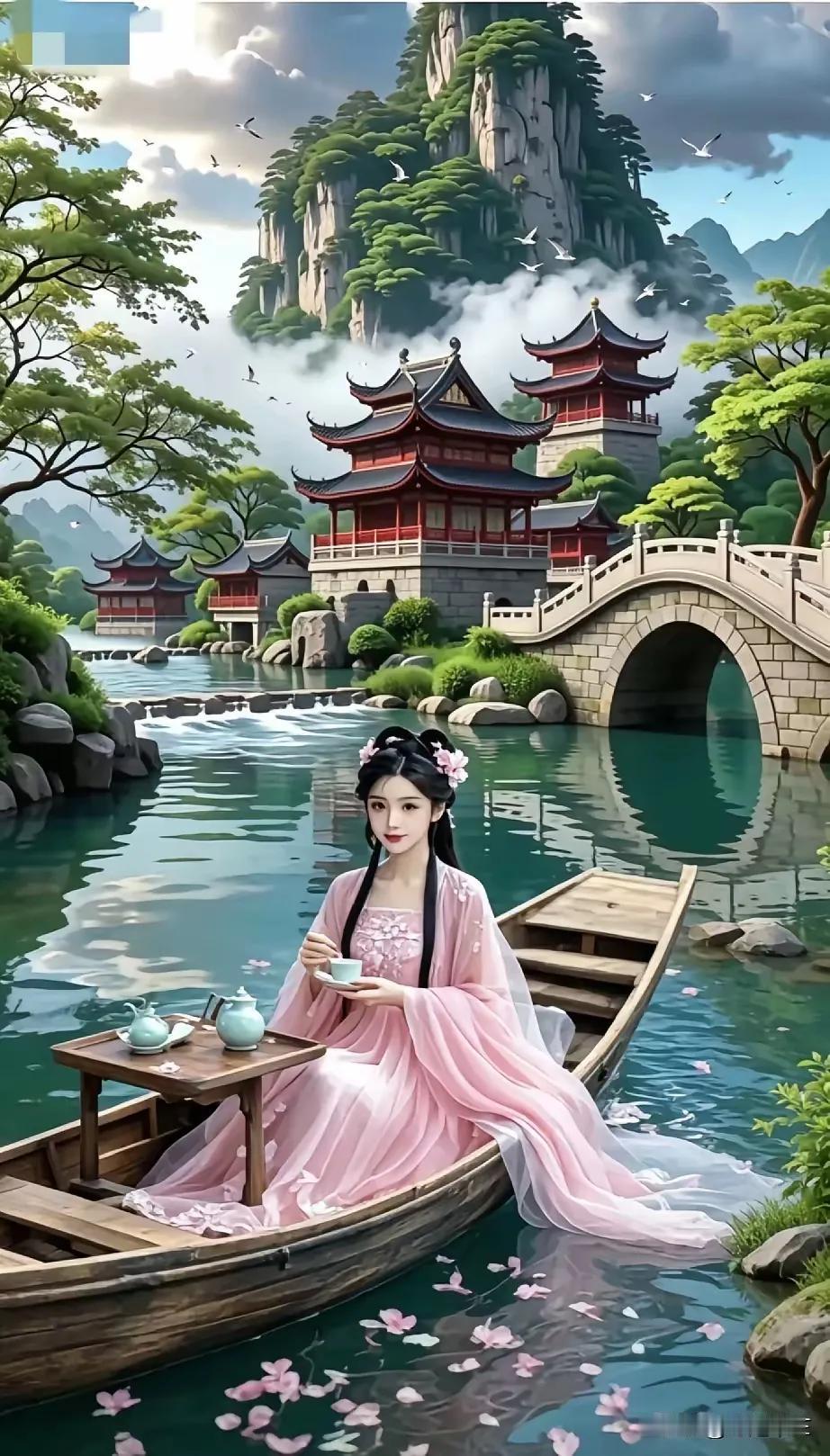最爱小溪陪绿水，
常携烟火伴青山。
横批：《陪伴》