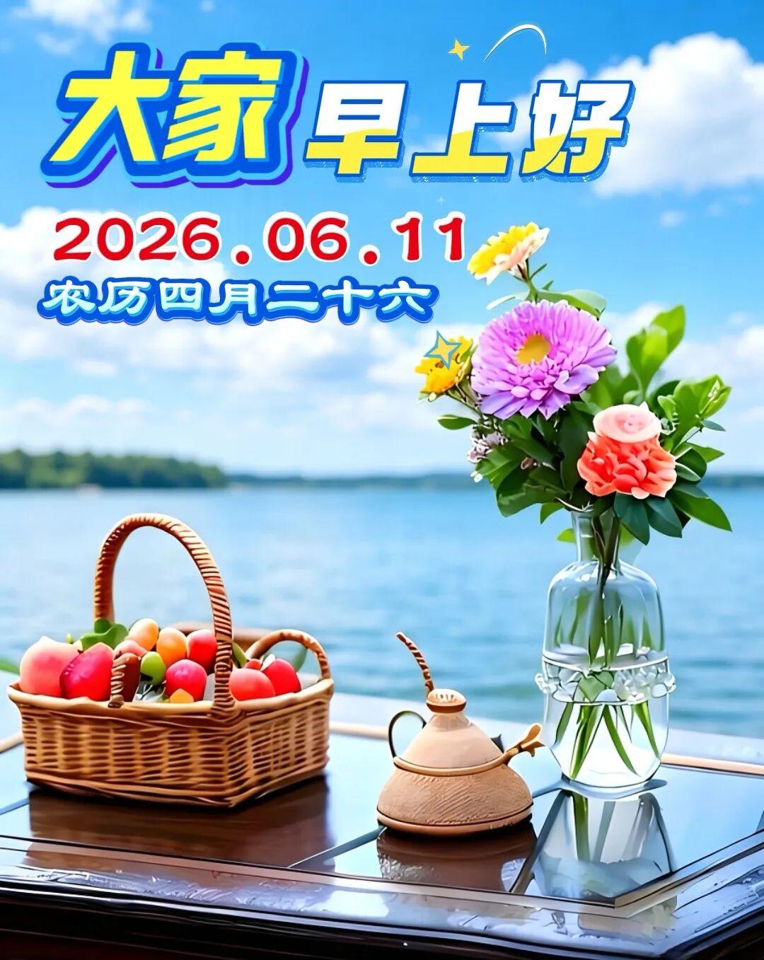 ✨今日周四📆大家早上好✨祝福亲友们：晨有朝气，元气满分💯午怀和气，温柔满分?