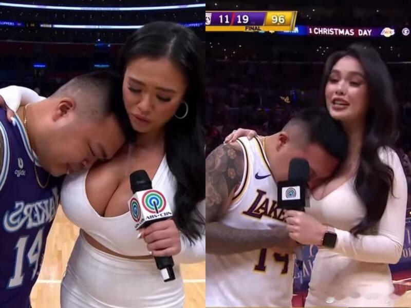 【哭倒在女记者怀中？湖人男球迷身份曝光】海外新鲜事 一段NBA赛后“情绪失控”的