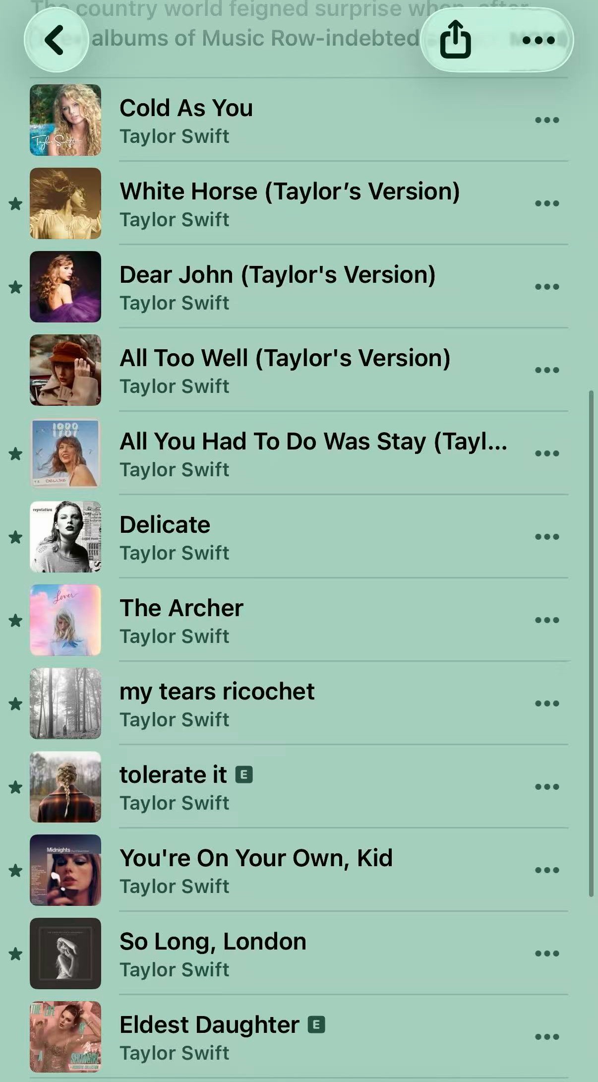 【News】美区Apple Music泰勒丝代表作列表已全部更换为Track 5