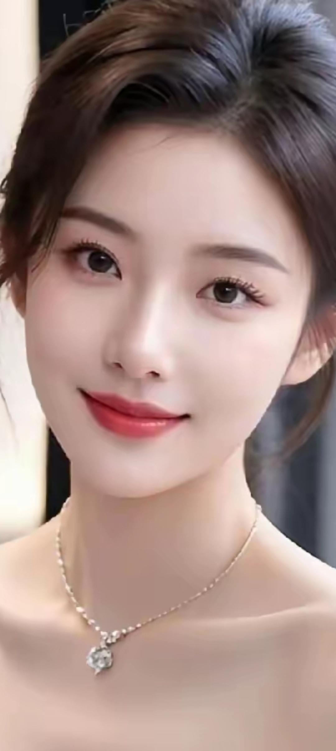 温柔微笑，闪耀的钻石项链，优雅气质，女神范儿满满！💎😊