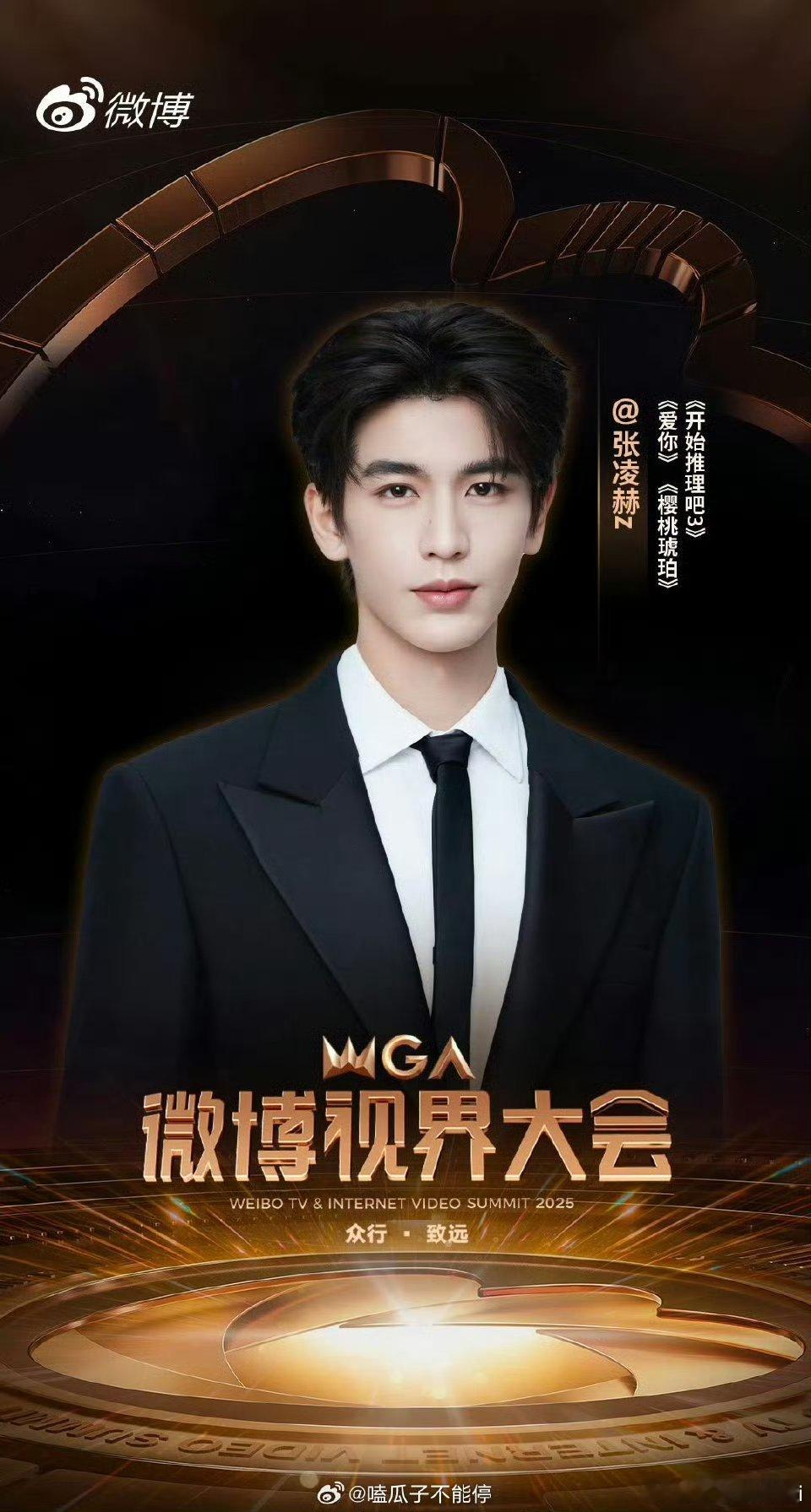 张凌赫微博视界大会官宣海报！[憧憬] ​​​西装领带性张力拉满了[打call][