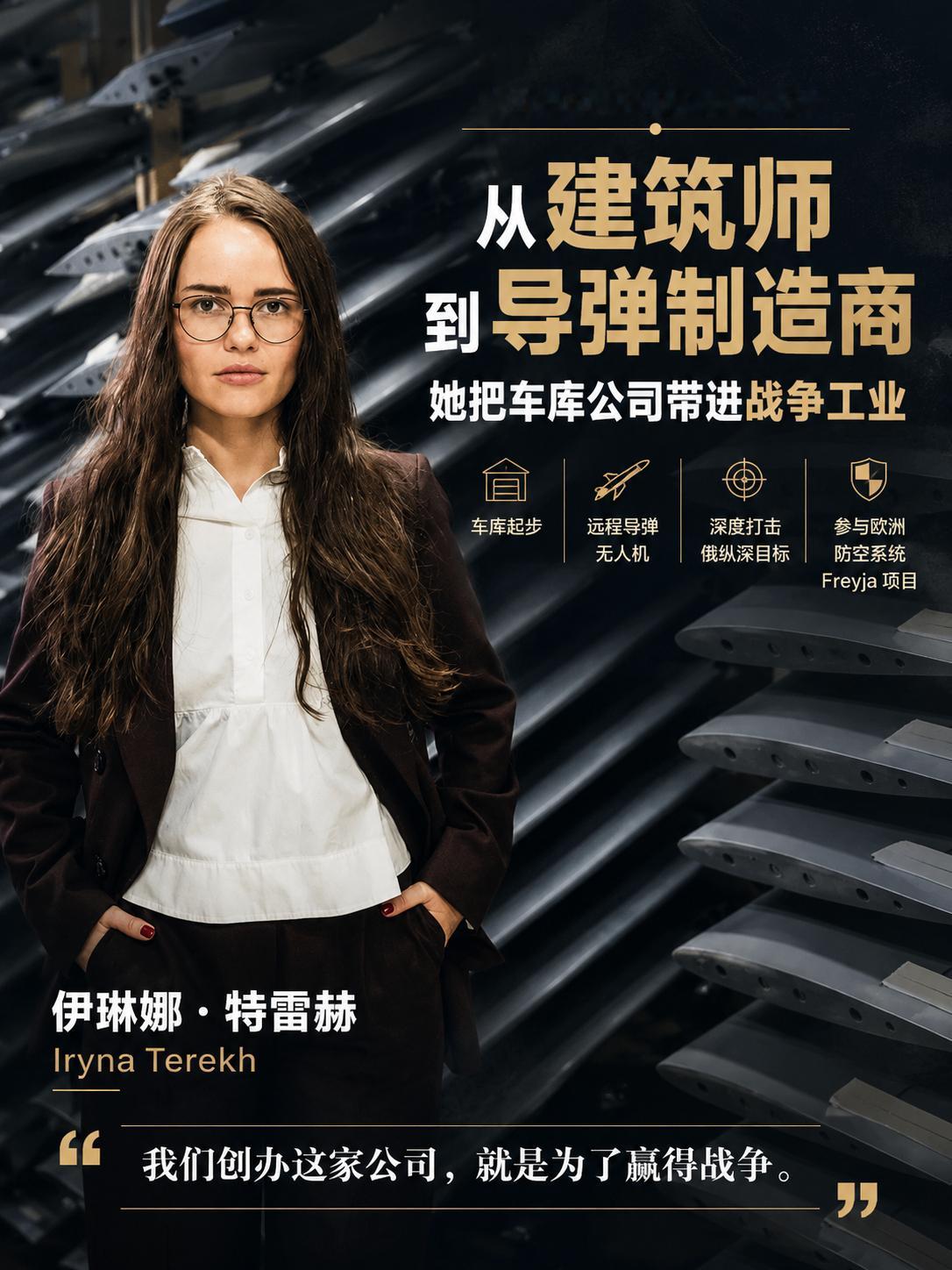 乌克兰民营导弹制造商 Fire Point 首席执行官伊琳娜·特雷赫（Iryna