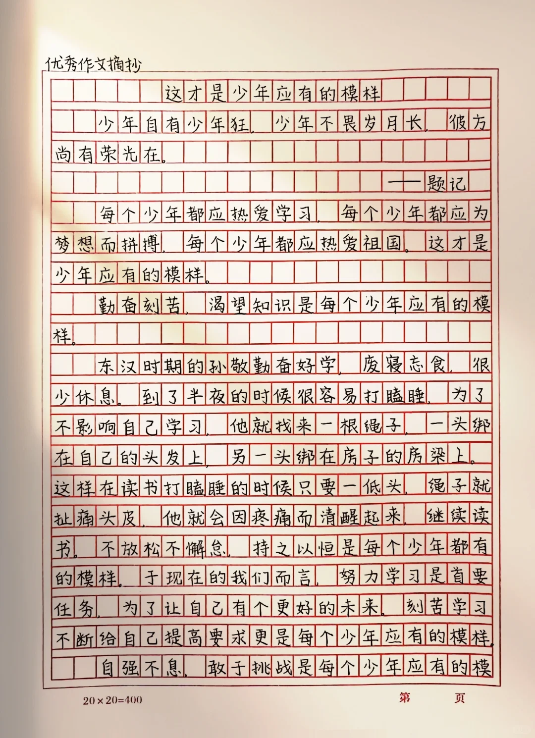 作文【这才是少年的模样】